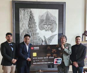 नेपाल इन्भेष्टमेण्ट मेगा बैंकले ल्यायो युनियन–पे कार्ड सेवा