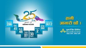 कुमारी बैंक लिमिटेडले विभिन्न कार्यक्रमहरु आयोजना गरेर आफ्नो २५ औं वार्षिकोत्सव मनाए कुमारी बैंक लिमिटेडले विभिन्न कार्यक्रमहरु आयोजना गरेर आफ्नो २५ औं वार्षिकोत्सव मनाए
